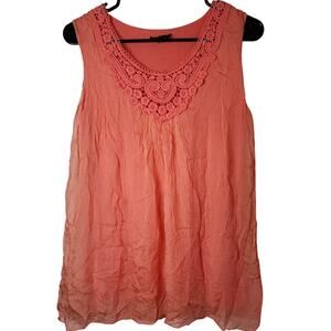 Carla Conti Tank Top Womens Small Made in Italy Peach Fairy Romcom Cottage Core